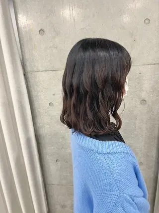 ミディアム パーマ ボブパーマコテ巻き風 パーマNo1深江秀平のヘアスタイル