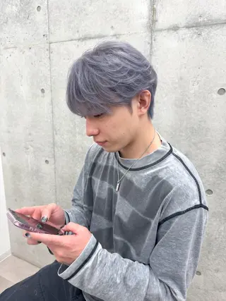 ショート カラー メンズ 🌱ブリーチ・透明感 カラー/mapi🦭のヘアスタイル