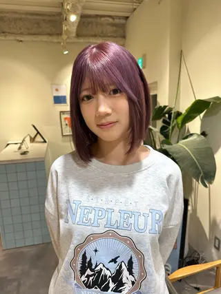 ミディアム カラー HANAME 原宿美容室のヘアスタイル