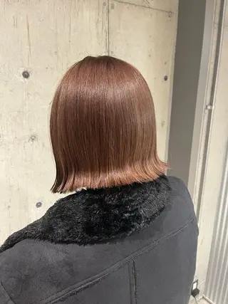ミディアム カラー ヘアアレンジ ボブ×艶カラー 特化・リクト💥のヘアスタイル
