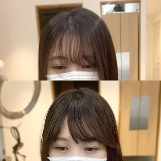 セミロング カラー パーマ ヘアアレンジ メンズ キッズ ネイル マツエク・マツパ アイブロウ レイヤーカット 🌿透け感カラーのヘアスタイル