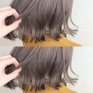 ミディアム カラー 韓国レイヤーカット/ ダブルカラーのヘアスタイル