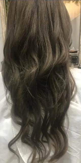 セミロング カラー ヘアアレンジ チビ編み込みエクステ シールEXどぅ〜すのヘアスタイル