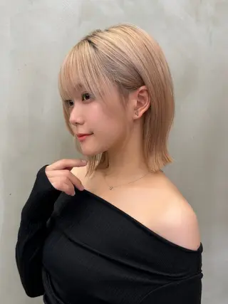 ミディアム カラー 🍀小川大輔🍀 ボブ/ブリーチ🥇のヘアスタイル