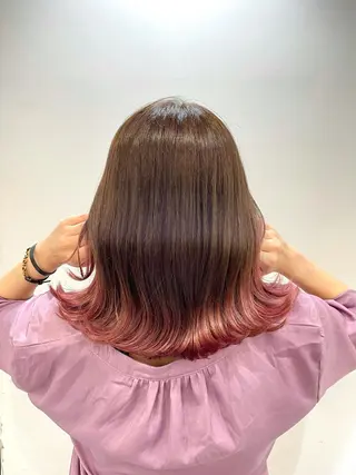 ミディアム カラー 横山 奈央のヘアスタイル
