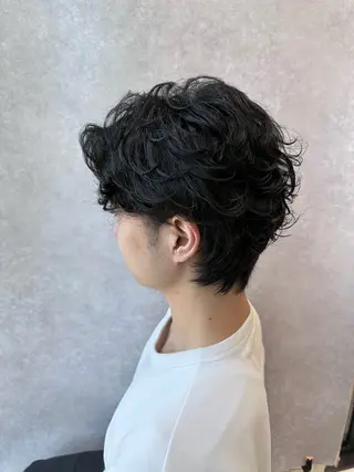パーマ メンズ 【𝐀𝐬𝐡大森】 石崎竜祐のヘアスタイル