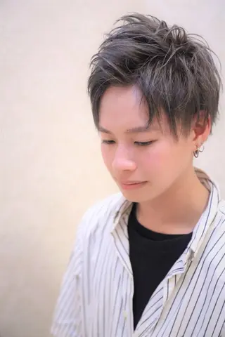 ショート カラー メンズ 田中 識啓のヘアスタイル
