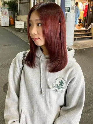 セミロング カラー ヘアアレンジ 当日予約大歓迎💗 依田瑞希のヘアスタイル