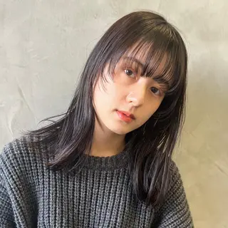 ミディアム カラー クロスパーマ× 透明感カラー✂︎のヘアスタイル