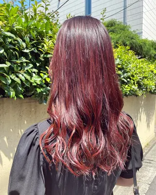 ロング カラー パーマ ヘアアレンジ 髪質改善カラー&TR 縮毛矯正/弱酸性矯正のヘアスタイル