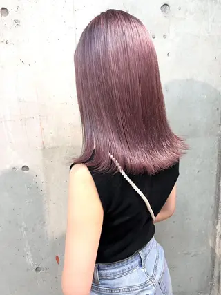セミロング カラー SHOTO ハイトー ン/ブロンドカラーのヘアスタイル