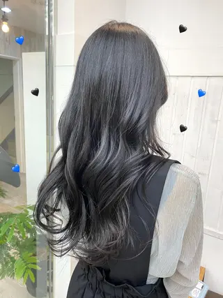 セミロング カラー ☀️透明感color KURO☀️のヘアスタイル