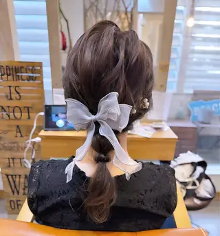 ミディアム ヘアアレンジ 伊藤 栄子のヘアスタイル