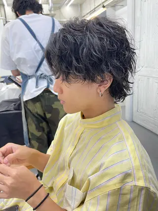 パーマ メンズ 森本裕/オーナー/ ハイトーン/パーマのヘアスタイル