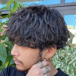 ミディアム パーマ ヘアアレンジ メンズ fifth 石川 凪のヘアスタイル