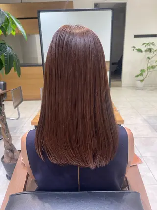 セミロング 縮毛矯正・髪質改善・ ストレート🌻ゆいのヘアスタイル