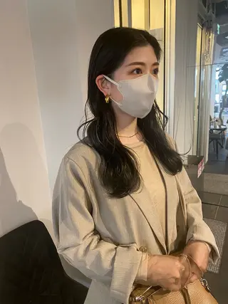 セミロング 福島 立也のヘアスタイル