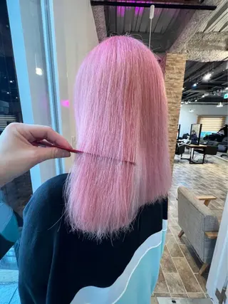 ミディアム カラー ヘアカラー&縮毛矯正 STAR☆RIVERのヘアスタイル