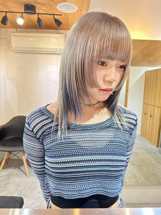 セミロング カラー 🧸艶々韓国ヘア 🧁mizunaのヘアスタイル