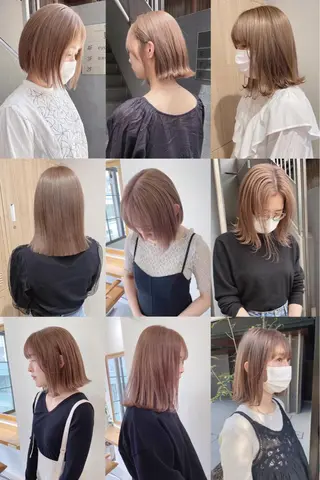 ミディアム ボブ/縮毛矯正 🌟梅田盛一🌟のヘアスタイル