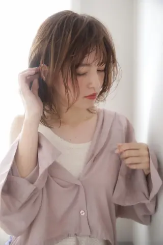 ミディアム カラー レイヤーカット✂️ 横浜No1♡下鳥翔子のヘアスタイル