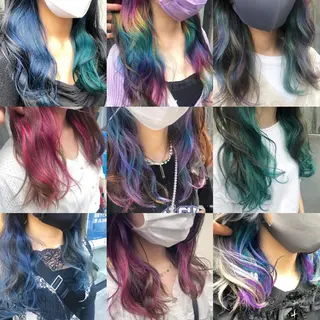 セミロング カラー 原宿サロン代表 デザインカラー伊藤卓のヘアスタイル