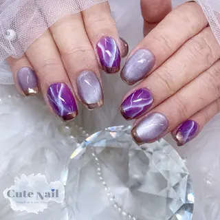 ネイル ️🫧もこ 艶感ネイル🫧のネイルデザイン