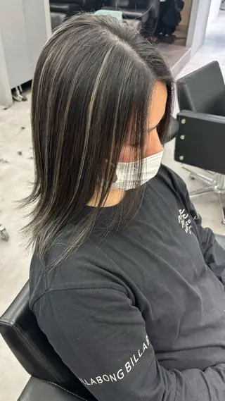 ミディアム カラー PARK by CREAM所属・松井那津子 /ハイライトブリーチのヘアスタイル