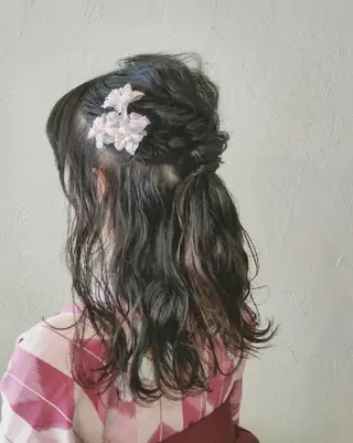 ロング カラー パーマ ヘアアレンジ 前田 裕介のヘアスタイル