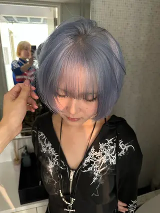 ショート カラー ヘアアレンジ MIYU/ケアブリ ーチカラー／デザインのヘアスタイル