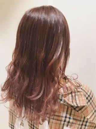 セミロング カラー 由比藤理子 ブリーチカラー🌈のヘアスタイル