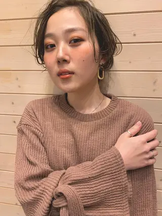 ショート カラー パーマ 安達 俊亮のヘアスタイル