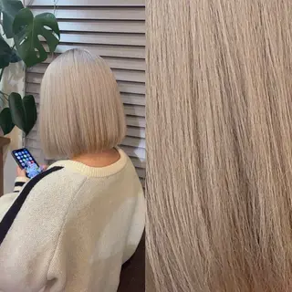 ショート あやか/ハイトーンカ ラー/デザインカラーのヘアスタイル