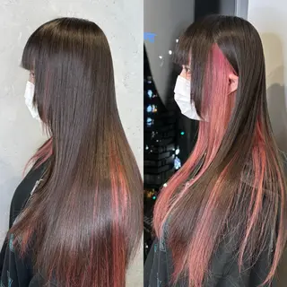 ロング カラー ヘアアレンジ ｲﾝﾅｰｶﾗｰ屋さん 🫧伊藤拓実のヘアスタイル