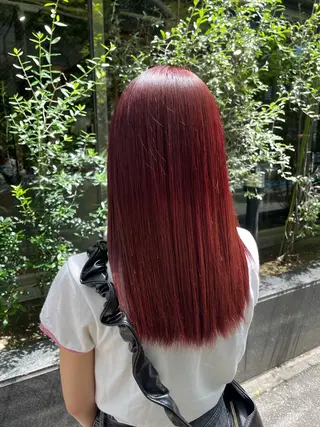 カラー えんぐちとも／透明感 カラー／博多ボブのヘアスタイル