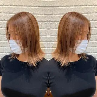 ショート バレイヤージュ ボブ🌈ナツヤのヘアスタイル