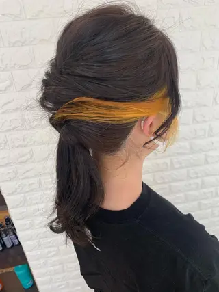 セミロング カラー 福森 みずきのヘアスタイル