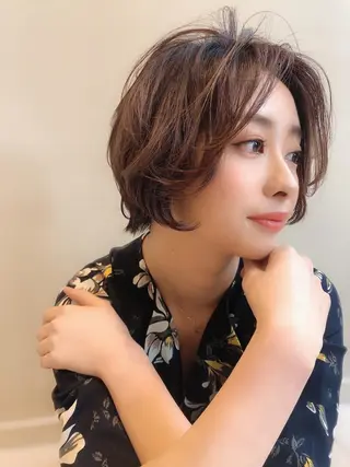 ショート カラー パーマ HEADS ex市川 ママ美容師ARISAのヘアスタイル