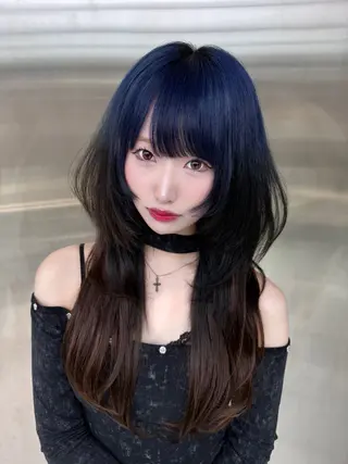 ロング カラー Rino/ハイトーン /ミルクティーカラーのヘアスタイル