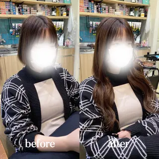 𝐲𝐮𝐮𝐦𝐢 エクステ/ 艶カラーのヘアスタイル