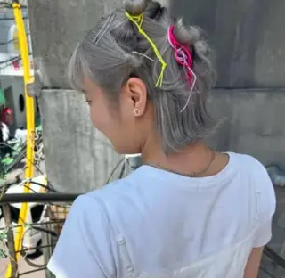 ショート ヘアアレンジ カラー/ダブルカラー インナーカラー/ボブのヘアスタイル