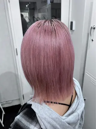 セミロング 抜け感/ワンカラー/ 明大前/桑田のヘアスタイル