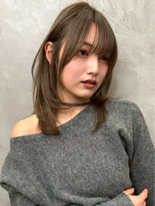 ミディアム 🩵レイヤー/ショー ト/🫧harukaのヘアスタイル