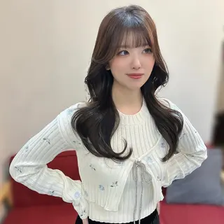 ロング カラー ninaアイドル前髪 ×透明感🎀のヘアスタイル