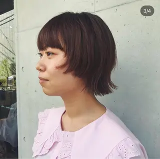 ショート カラー ショートウルフくせ毛 お任せくださいのヘアスタイル