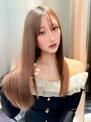 ミディアム ブリーチなしW🎀 髪質改善／はのんのヘアスタイル