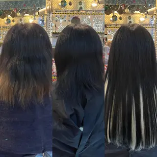 ミディアム カラー ヘアアレンジ 🌈派手髪エクステ ブレイズ🌈ひろとのヘアスタイル