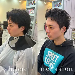 ショート パーマ メンズ 💈メンズ短髪特化 ✂︎伊藤大輝💈のヘアスタイル