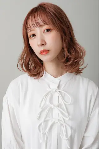 ミディアム カラー パーマ ヘアメイク金坂 /カットカラー/のヘアスタイル