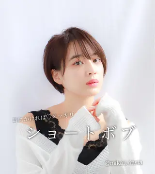 ショート カラー 顔周りレイヤー/ボブ 銀座✨中野まさひろのヘアスタイル